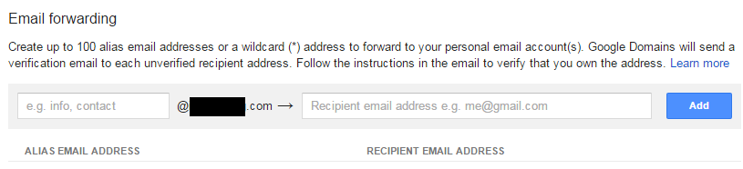 Google Domains Mail Forwarding