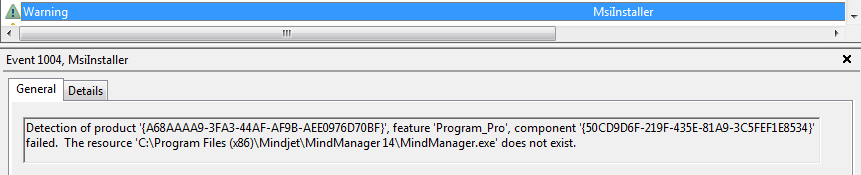 Windows Installer Event Viewer Application Error